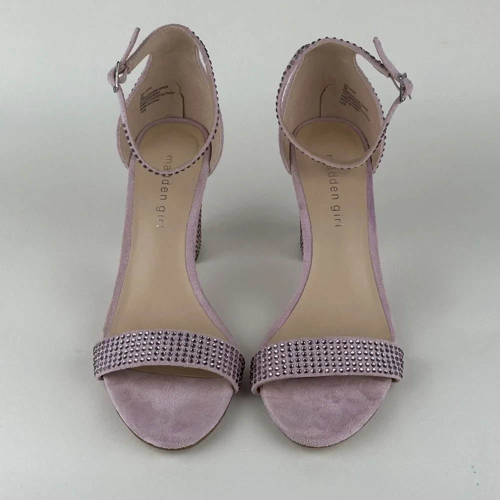 Madden Girl Bella HS Rhinestone Round Toe High Heel Dress Shoes Size 9 Pink